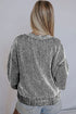 Striped Print Ribbed Trim Round Neck Sweater